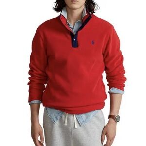 $125 Polo Ralph Lauren Mens 1/4 Snap Long Sleeve Fleece Pocket Pullover Size XXL